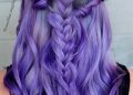 Plecione fryzury dla fioletowych włosów na 2021 rok